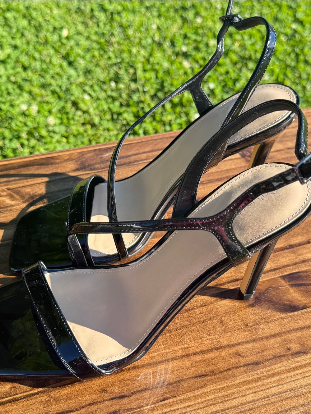 Calvin Klein Black Patent Slingback Heels
